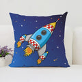 Axyaa Rocket Astronaut Cushion Cover 45*45 Home Decor Pillowcases