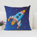 Axyaa Rocket Astronaut Cushion Cover 45*45 Home Decor Pillowcases