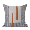 Axyaa Light Luxury Orange Gray Leather Stitching Square Pillow