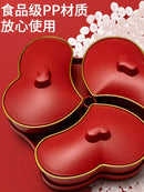 Axyaa Heart-Shaped Divided Nut Snack Plate for Living Room Tea Table