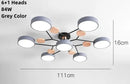 Axyaa Wood Iron Art Chandelier for Modern LED Ceiling Light in Living Room
