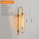 Axyaa Blue Glass Tube LED Wall Lamp for Bedroom & Living Room