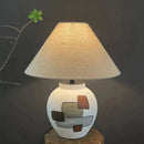 Axyaa Ceramic Table Lamp - Handmade Retro Bedroom Decor LED Study Ornament