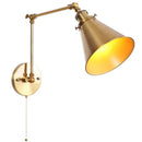 Axyaa Iron Gold LED Wall Lamp with Long Arm for Dining Living Room