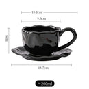Axyaa Black Red Macaroon Ceramic Coffee Mug Cup With Saucer