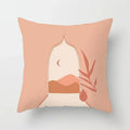 Axyaa Geometric Flower Leaves Cushion Cover - Desert Sunrise Cactus Pillowcase