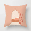 Axyaa Geometric Flower Leaves Cushion Cover - Desert Sunrise Cactus Pillowcase