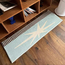 Axyaa Plaid Love Print Green Runner Rug for Trendy Home Decor