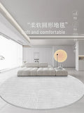 Axyaa Modern Art Minimalist Round Rug for Living Room Decor and Bedroom Carpet