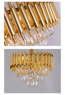 Axyaa Crystal Pendant Chandelier: Modern Luxury for Kitchen, Living, Dining & Bedroom