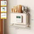 Axyaa Wall Mount Cutlery Holder Knife Chopstick Organizer Rack Kitchen Utensil Storage