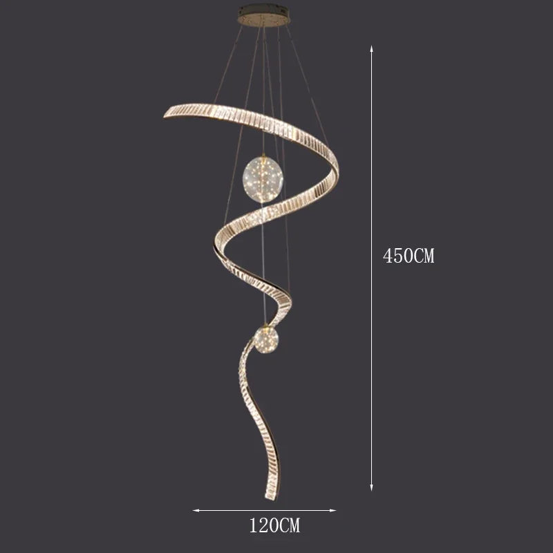 Axyaa Rotating Crystal Chandelier for Modern Villa Interior Lighting