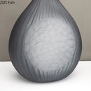 Grey Glass Vase with Artificial Flowers by Axyaa for Elegant Home Decor