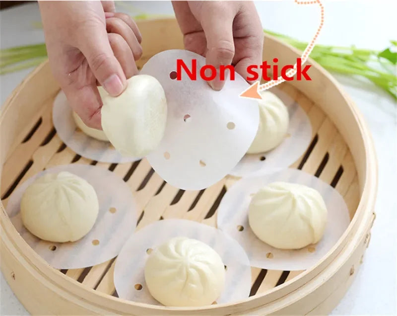 Axya Bamboo Steamer Papers for Air Fryer & Baking Basket