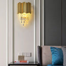 Axyaa Gold Crystal Wall Lamp with LED Light for Home Lighting