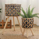 Axyaa Woven Gourd Grass Flower Pot for Balcony Planting