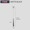 Axyaa Modern Black Long LED Pendant Lamps for Living Room & Restaurant