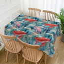 Luxurious Axyaa Whale & Algae Washable Tablecloth for Dining & Events