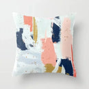 Pink Geometric Pillowcases for Living Room Sofa Decor by Axyaa