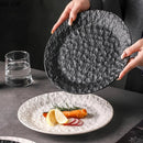 Axyaa Stone Pattern Ceramic Plate Set for Molecular Cuisine and Restaurant Tableware