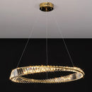 Axyaa Gold Crystal LED Chandelier with Remote for Living Room, Bedroom, Kitchen