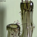 Axyaa Transparent Glass Vase Desk Decoration for Floral Arrangement & Hydroponics