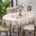 Axyaa Oval Macrame Lace Tablecloth for Dining Wedding Kitchen Party Decor