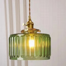 Axyaa Green Glass Pendant Lamp: Retro Nordic Luxury LED Chandelier for Home Decor