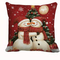 Axyaa Santa & Snowman Christmas Pillow Covers for Sofa Bedroom Car