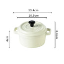 Axyaa Ceramic Breakfast Bowl Ramekins with Lids - Oven Safe Mini Casserole Souffle