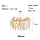 Axyaa Gold Glass LED Crystal Chandeliers for Elegant Dining Room Decor