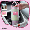 Axyaa Strawberry Thermos: Stainless Steel Vacuum Tumbler with Straw