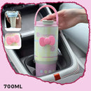 Axyaa Strawberry Thermos: Stainless Steel Vacuum Tumbler with Straw