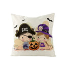 Axyaa Halloween Pillow Cover 45x45 - Pumpkin Owl Cat Spider Sofa Cushion Decor