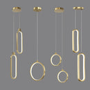 Axya Modern Minimalist LED Pendant Chandelier Black Gold Circular Hanging Lamp