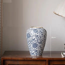 Axyaa Blue Lotus Ceramic Vase for Dry Flowers - Home Decor and Hydroponic Display