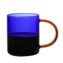 Axyaa Amber & Blue Glass Coffee Mug 380ml - Heat Resistant Nordic Cup