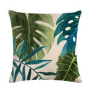 Axyaa Tropical Leaf Flax Pillowcase for Chic Living Room Decor