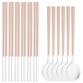 Axyaa 12-Piece Green Handle Stainless Steel Dinnerware Set chopsticks spoons flatware