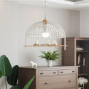 Axyaa Iron Bird Cage Chandelier: Stylish LED Hanging Lamp for Indoor Decor