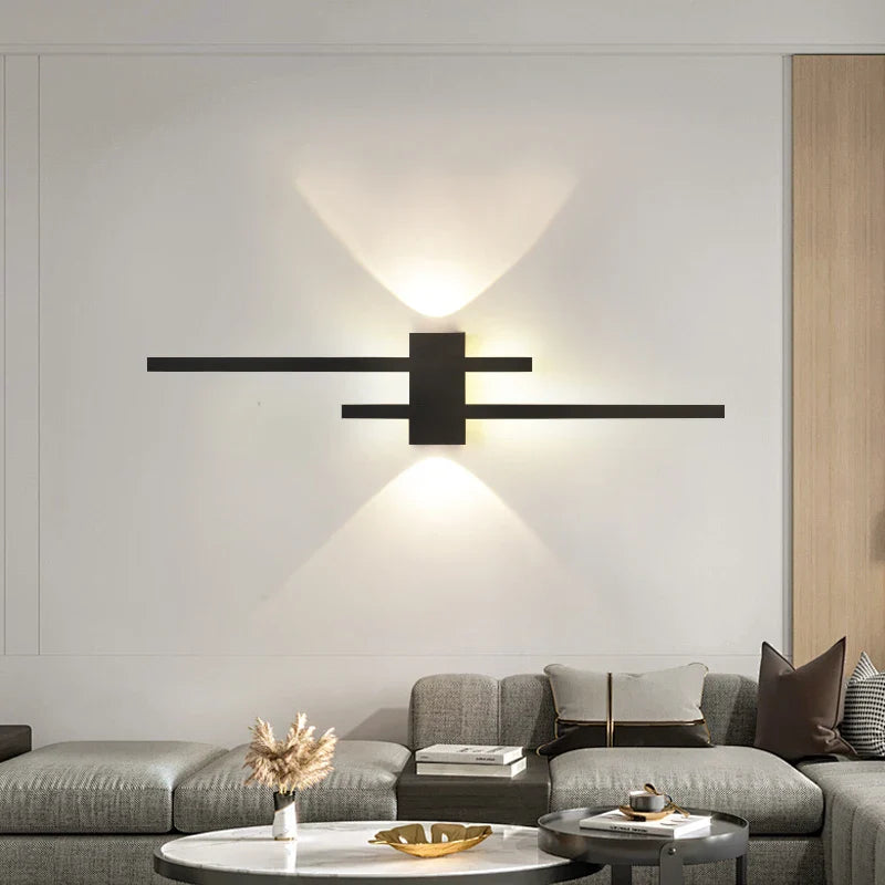 Axyaa Modern Black Wall Lamp Set - Ideal for Living Room, Bedroom, Corridor