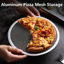 Axyaa Seamless Aluminum Pizza Baking Screen Tray - Round Non-Stick Mold