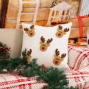 Axyaa Christmas Embroidered Crutches Pillow Cover - Festive Throw Cushion Case