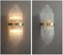 Axyaa Crystal Glass LED Wall Lamp Sconce for Bedroom Living Study Room Home Decor