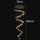 Axyaa Crystal Chandelier Stair Pendant Lamp Living Room Pendant Lights Interior Lighting