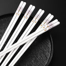 Axyaa Ceramic Chopsticks Set - Antibacterial, High Temperature Resistant, Non-slip Tableware
