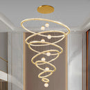 Axyaa Crystal Chandelier Stair Pendant Lamp Living Room Interior Lighting