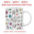 Axyaa 3D Effect Kids Names Mug with Flowers for Mother's Day Gifts