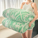 Axyaa Geometric Jacquard Fleece Blanket | Autumn Winter Plush Throw for Sofa