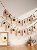 Ramadan Wooden Hanging Decorations Set with Letters for Home Decor by Axyaa